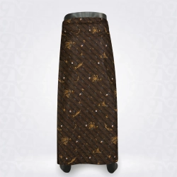 Print Lungi-Black Dark Orange Camel Percian Orange Cotton 